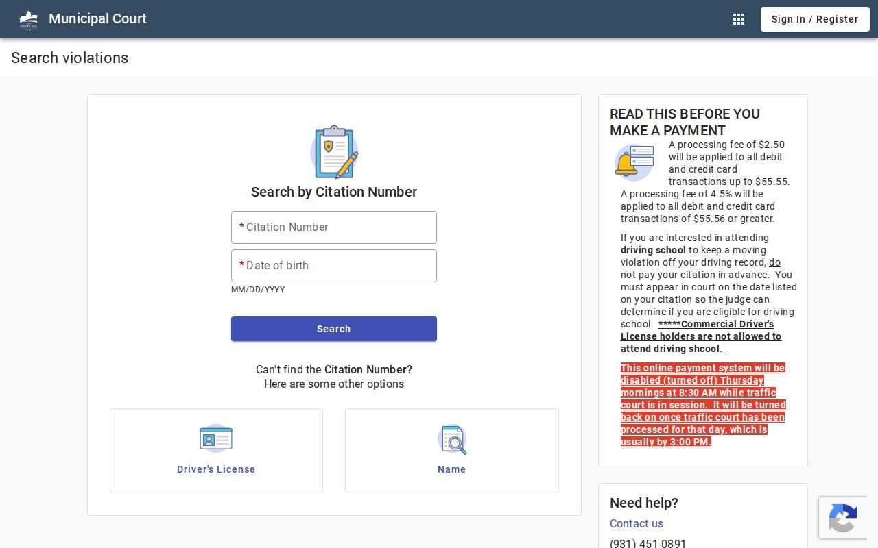 Spring Hill court records municipal citation search methods